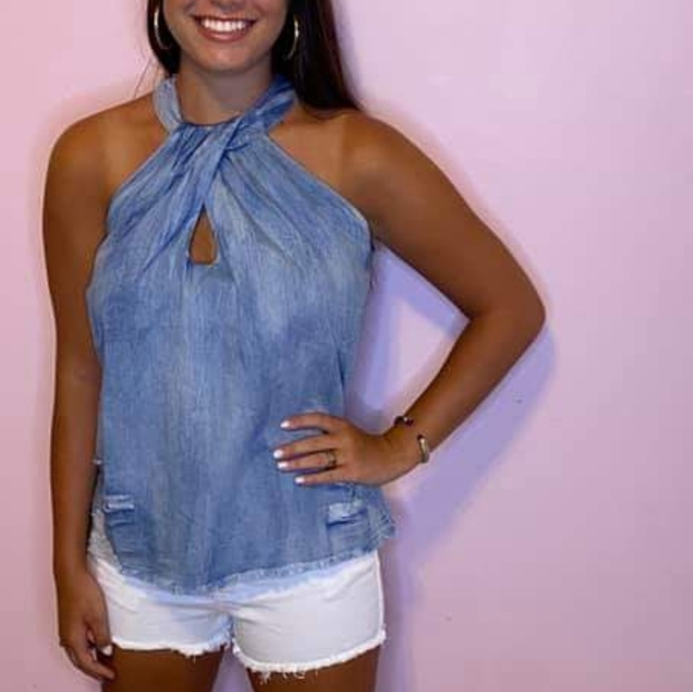 Denim halter